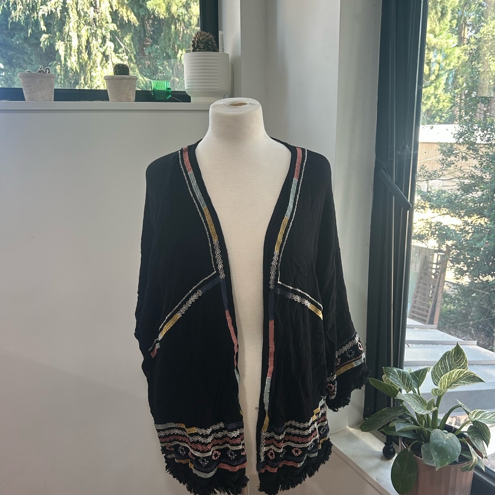 Knox Rose Black Shrug with Embellished Neckline